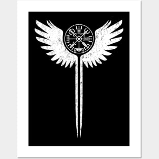 Wings of the Valkyries and Vegvisir Posters and Art
